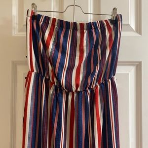 Super light strapless striped dress.  Never worn.
